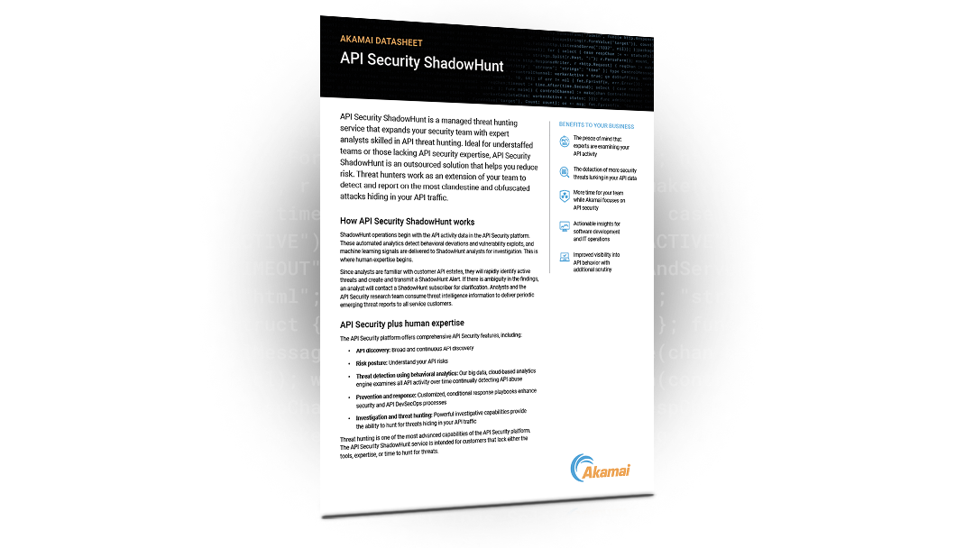 Akamai Datasheet | API Security ShadowHunt